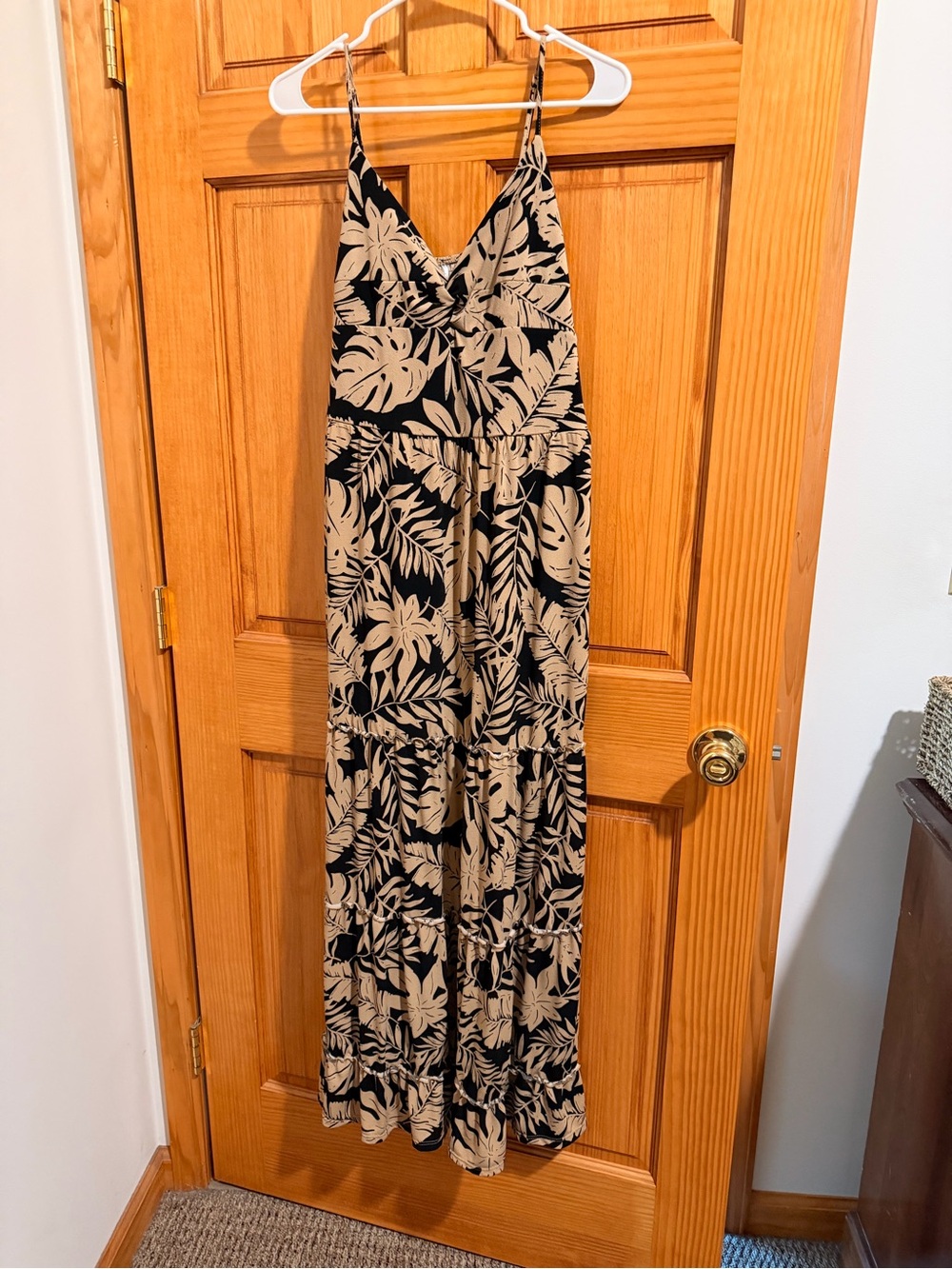Beige Floral Maxi Dress